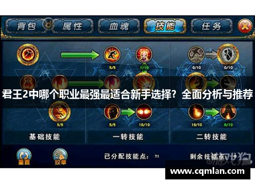 君王2中哪个职业最强最适合新手选择？全面分析与推荐